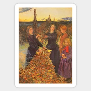 Autumn Leaves by Sir John Everett Millais Sticker